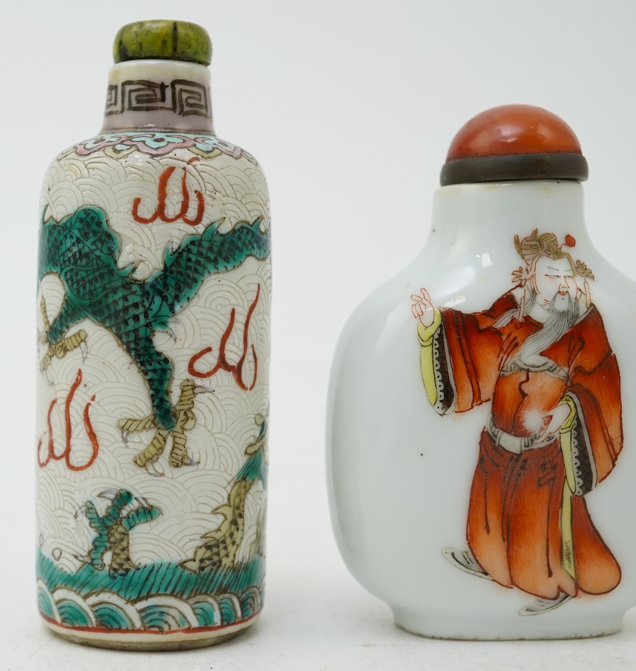 Two Chinese enamelled porcelain snuff bottles, 19th century